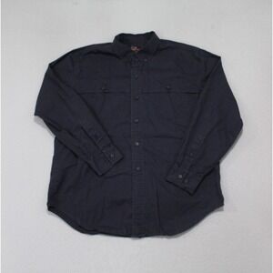 Ridgecut Men Blue Button Up Canvas Long Sleeve Size Large